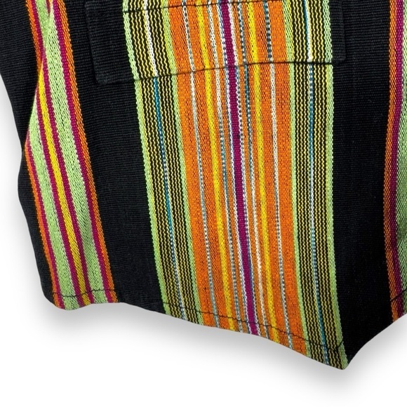 Vintage 90s Embroidered Tapestry Casual Vest, Multicolor Stripes, OSFM - Picture 5 of 10
